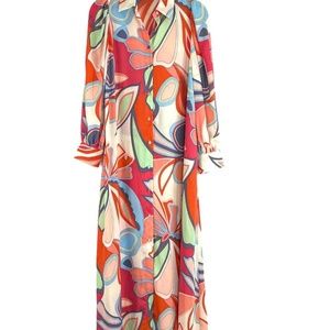 Alexis for target psychedelic maxi floral long sleeve robe dress